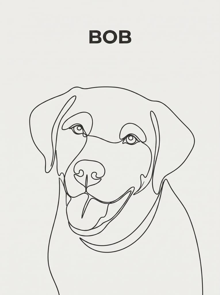 Light Line Art Name Portrait